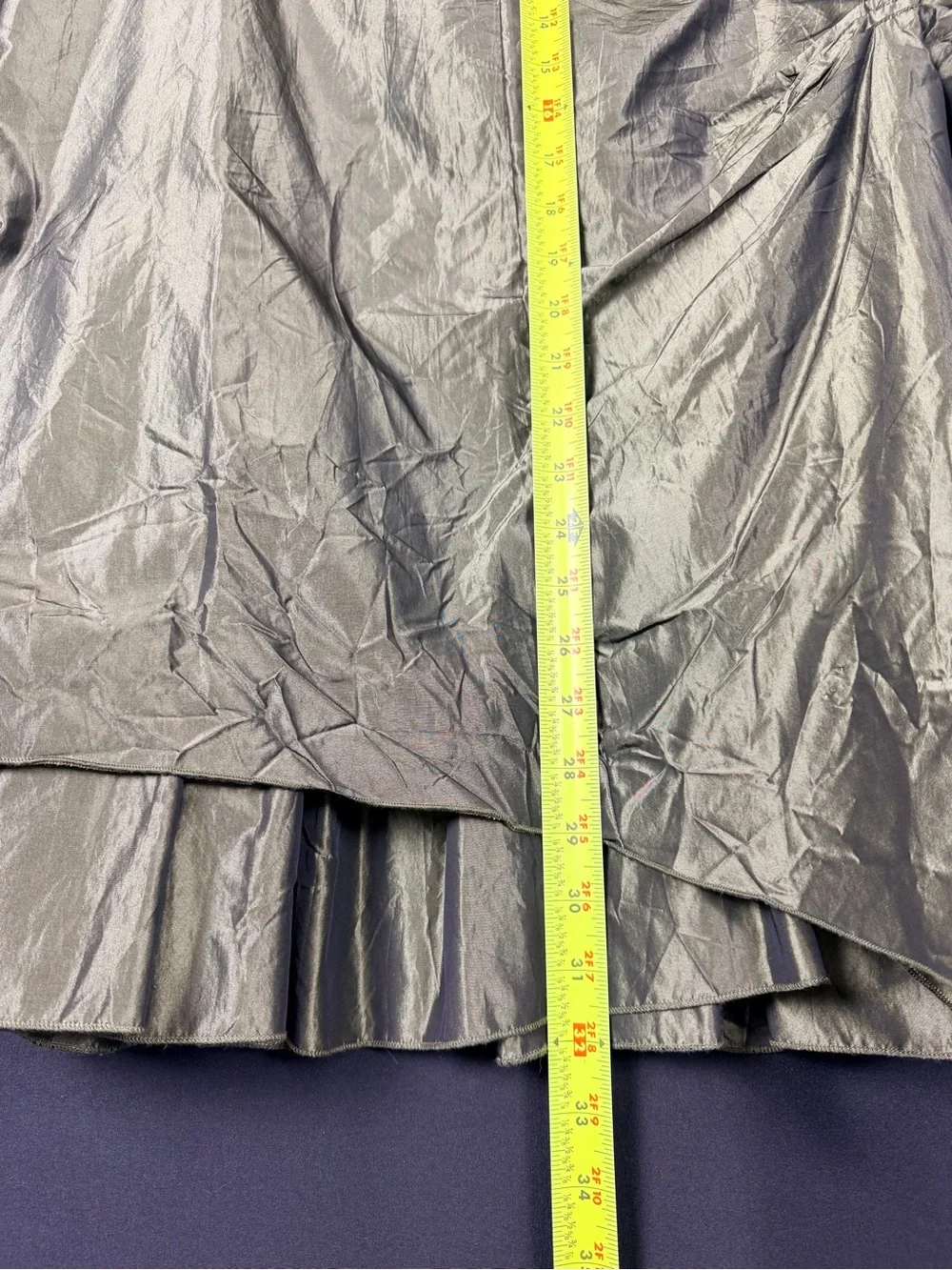 Ross Mayer Olive Green Two piece Taffeta Dress Suite Jacket & Layered Skirt Set